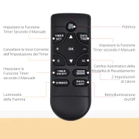 HOMCOM Camino Elettrico a Parete con Luce LED a 7 Colori, Potenza 1000/2000W e Temperatura 15-30°C, Nero(m-8)