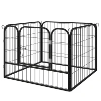 PawHut Parque para Perros de 4 Paneles Parque de Juegos Plegable para Mascotas para Exterior e Interior 82x82x60 cm Gris(m-10)