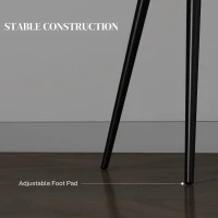 Homcom Set 2 Scaune Dining Gri inchis – Tapitate cu Brate & Cadru Solid(m-7)