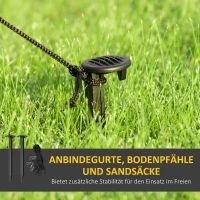 Outsunny Kerstman, 1,84 m groot, met LED-Verlichting, Zelfopblazende Tuindecoratie(m-7)