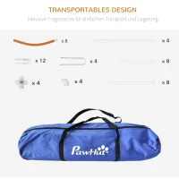 PawHut 4-delige Agility-Set voor Honden, Incl. Draagtas, Kunststof, 89x69x99 cm, Wit+Oranje(m-6)