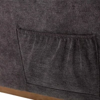 Weicher Schaukelstuhl im Mid-Century Modern-Stil, mit hoher Rückenlehne und Massivholzsockel, Dunkelgrau(m-9)