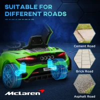AIYAPLAY McLaren 765LT Licensed 12V Kids Electric Ride on Car with Butterfly Doors Remote Control Transport Wheels Green(m-7)