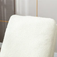 Weicher Schaukelstuhl im Mid-Century Modern-Stil, mit hoher Rückenlehne und Massivholzsockel, Weiß(m-6)