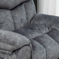 Elektrisch verstellbarer Massagesessel für ältere Menschen, Stoff-Liegesofa mit 2 Getränkehaltern, Seitentaschen und Fernbedienung, Grau(m-7)