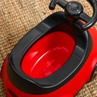 HOMCOM Olița în Formă de Mașină pentru Copii de la 6 Luni la 3 Ani cu Volan și Tavă Detașabilă, 40x27,5x29,1 cm, Roșu(m-9)