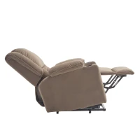 Elektrischer TV-Sessel mit Aufstehhilfe, Massagesessel mit Liegefunktion, 2 Getränkehaltern, Massagefunktion, Heizfunktion, Fernbedienung, Braun(m-8)