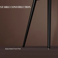 HOMCOM Set 2 Scaune de Dining Tapițate în Stil Nordic cu Brațe și Picioare din Oțel, 54x57x80 cm, Maro(m-6)