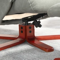 HOMCOM Faux Microfibre Leather Manual Recliner and Footstool Set - Grey(m-9)