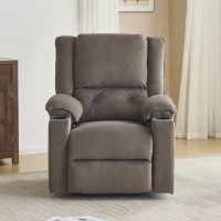 Elektrischer TV-Sessel mit Aufstehhilfe, Massagesessel mit Liegefunktion, 2 Getränkehaltern, Massagefunktion, Heizfunktion, Fernbedienung, Braun(m-4)