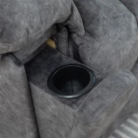 Elektrisch verstellbarer Massagesessel für ältere Menschen, Stoff-Liegesofa mit 2 Getränkehaltern, Seitentaschen und Fernbedienung, Grau(m-9)