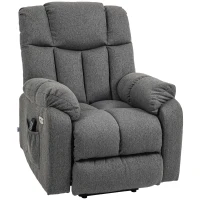 HOMCOM 2-in-1 Relaxstoel met Ligfunctie, USB-aansluitingen, Pocketvering, Donkergrijs(m-1)