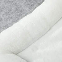 PawHut Dom dla Kota z 2 Schronieniami, Łatwy Montaż, Plusz, 74 x 37,5 x 78,5 cm, Szary/Biały Kremowy(m-8)