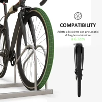 SPORTNOW Rastrelliera per 2 Biciclette in Acciaio con Posizione Regolabile, 50x34x27.5 cm, Argento(m-5)