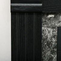 HOMCOM Lareira Elétrica 1800W com Efeito de Chama Realista e Proteção Contra Superaquecimento 80x21,6x67,8 cm Preto(m-9)