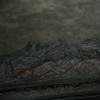 HOMCOM Lareira Elétrica 1800W com Efeito de Chama Realista e Proteção Contra Superaquecimento 80x21,6x67,8 cm Preto(m-8)