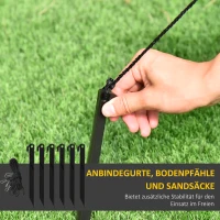 HOMCOM Opblaasbare Kerstdecoratie, Kerstman met Slee en Rendier, met LED-Lichten, voor de Tuin(m-7)