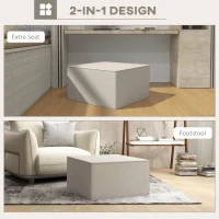 HOMCOM Taburet pentru Picioare 2 în 1 cu Hușă Detașabilă, Suport pentru Picioare, 75x75x41 cm, Bej(m-4)