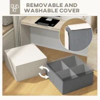 HOMCOM Taburet pentru Picioare 2 în 1 cu Hușă Detașabilă, Suport pentru Picioare, 75x75x41 cm, Bej(m-6)