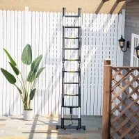 DURHAND Scară Telescopică Pliabilă cu 10 Trepte, Scară Extensibilă din Aluminiu și Metal, 320x67x7 cm, Neagră(m-2)