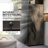 Outsunny Osłona na regał na drewno kominkowe, zestaw 2 szt., wodoodporna i ochrona przed kurzem, 148 x 62 cm, Czarna(m-5)