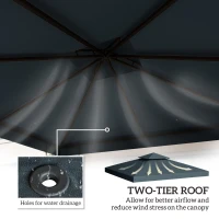 Vervangend dak voor metalen tuinpaviljoen paviljoen partytent tuintent 3x3(m-4)