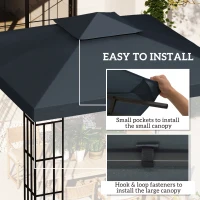 Vervangend dak voor metalen tuinpaviljoen paviljoen partytent tuintent 3x3(m-5)