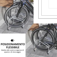SPORTNOW Rastrelliera per 2 Biciclette in Acciaio con Posizione Regolabile, 50x34x27.5 cm, Argento(m-4)