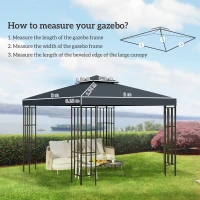 Vervangend dak voor metalen tuinpaviljoen paviljoen partytent tuintent 3x3(m-8)