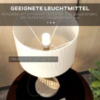 HOMCOM Tafellamp in Maritieme Stijl met USB-Oplaadpoort, Warm, Touwdecor, 30x30x55 cm(m-7)