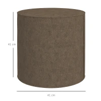 HOMCOM Taburet Rotund 2 în 1 cu Husă Detașabilă, Suport pentru Picioare din Material cu Aspect de In, Ø41x41 cm, Maro(m-3)