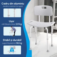 HOMCOM Scaun de dus din Aluminiu si Plastic, Inaltime reglabila 8 Niveluri(m-4)