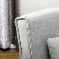 HOMCOM Slaapfauteuil, 6-traps verstelbare leuning, Linnenlook, tot 150 kg, Lichtgrijs(m-9)