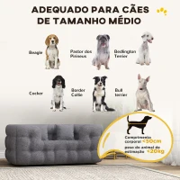 PawHut Cama para Cães Médios Cama para Animais de Estimação com 2 Almofadas Cama para Cães com Base Antiderrapante 90x60x35 cm Cinza(m-4)