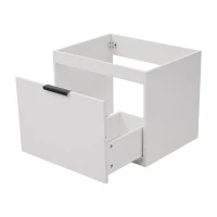 Meuble sous-lavabo suspendu 59 cm de longeur, avec lavabo en céramique et tiroirs, design moderne, 59×46,5×47 cm,Blanc(m-9)