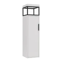 Meuble de salle de bain avec compartiments de rangement, étagères réglables, fixation murale, 30×30×120 cm,Blanc+Noir(m-2)