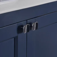 Meuble de salle de bain avec lavabo simple et meuble sous-vasque 61 cm, lavabo en céramique, patins antidérapants, étanche et résistant à l'abrasion, 61×46×90 cm, Bleu Marine(m-7)