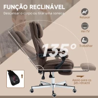 Vinsetto Cadeira de Escritório com 6 Pontos de Massagem por Vibração Reclinável com Altura Ajustável 65x61x101-113 cm Marrom Escuro(m-6)