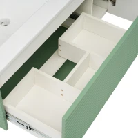 Badmöbel-Set mit Waschbecken, 90,5 cm, 1 Schublade, wasserdicht und langlebig, Soft-Close, einfach zu montieren, 90,5×46,3×37 cm, Grün(m-8)