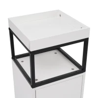 Meuble de salle de bain avec compartiments de rangement, étagères réglables, fixation murale, 30×30×120 cm,Blanc+Noir(m-6)