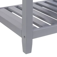 Badmöbel, Einzelwaschtisch mit Unterschrank, 61 cm, Keramik-Waschbecken, leicht zu reinigen, bodenstehendes Design, Anti-Rutsch-Pads, wasserdicht, 61×46×90 cm, Grau+Weiß(m-8)