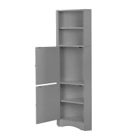 Badezimmerschrank - Eck-Badschrank 36x36x155 cm, Wasserdichter Eckschrank für Bad, Minimalistischer Kleinschrank für Badezimmer, Grau(m-7)
