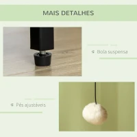 PawHut Caixa de Areia para Gatos Móvel com Caixa de Areia para Gatos com Porta Bola de Brinquedo  80x48x55 cm Carvalho(m-6)