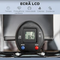 HOMCOM Bicicleta Elíptica com Ecrã LCD Resistência Ajustável Sensor de Frequência Cardiaca e Rodas 90x62x150 cm Preto(m-6)