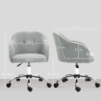 HOMCOM Teddy Fleece Swivel Office Chair - Grey(m-3)