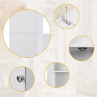 Badezimmerschrank - Eck-Badschrank 36x36x155 cm, Wasserdichter Eckschrank für Bad, Minimalistischer Kleinschrank für Badezimmer, Weiß(m-6)