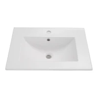 Meuble sous-lavabo suspendu 59 cm de longeur, avec lavabo en céramique et tiroirs, design moderne, 59×46,5×47 cm,Blanc(m-7)