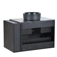 Mobile sospeso per lavabo 80 cm di larghezza, con lavabo in ceramica e cassetti, design moderno, MDF, 80×44×60,5 cm, Nero + Grigio(m-9)