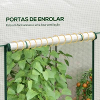 Outsunny Estufa Pequena Estufa de Exterior com Porta Dupla com Fecho de Correr e Cobertura de PE para Cultivar Plantas Flores 200x100x178 cm Branco(m-6)
