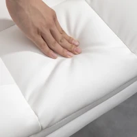 HOMCOM Ergonomische Bureaustoel, In Hoogte Verstelbaar 48-56 cm, Kantelbare Rugleuning, Voetsteun, Wit(m-9)